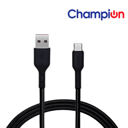OG 1 Champion USB to Type-C 3Amp Data Sync & Charging Cable Braided for all Android & Type-C Devices (Black)