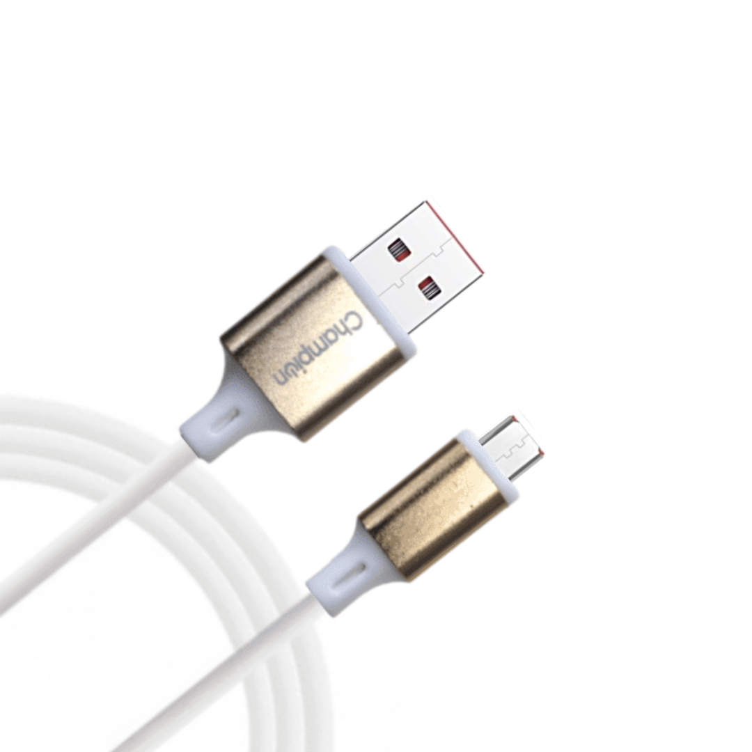 Champion Micro USB 3Amp Data Sync & Charging Cable Metal 1M for all Android & Micro USB Devices (Golden) - Image 3