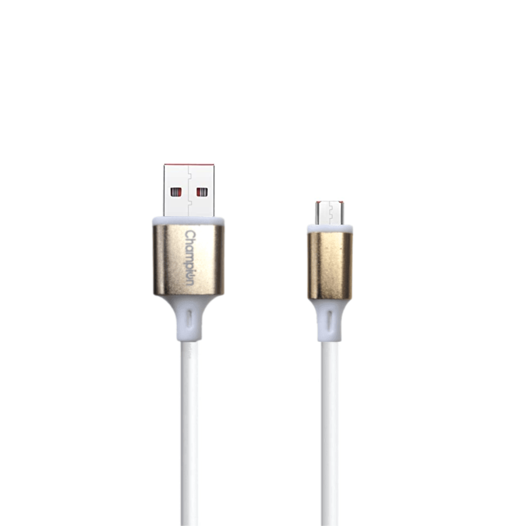 Champion Micro USB 3Amp Data Sync & Charging Cable Metal 1M for all Android & Micro USB Devices (Golden) - Image 2