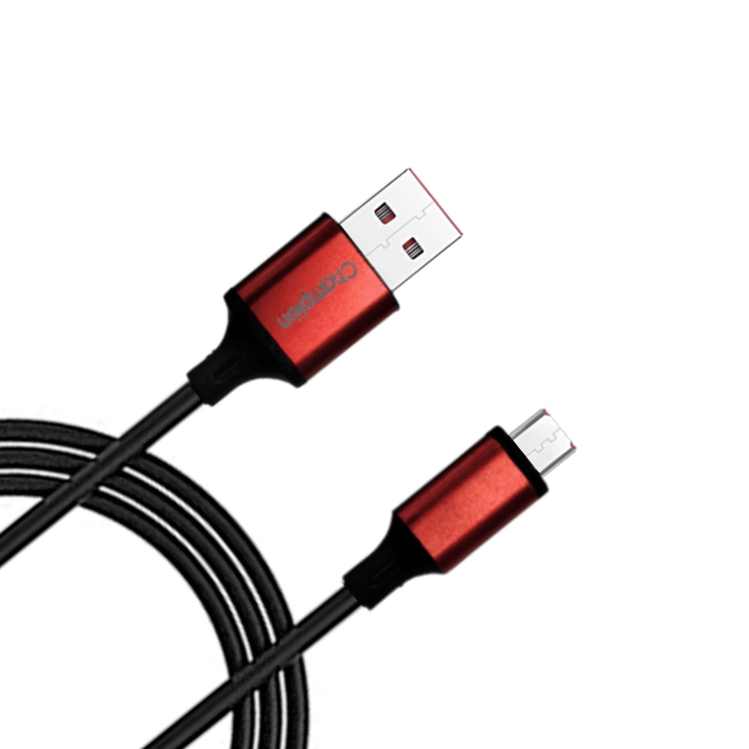 Champion USB to Micro 3Amp Data Sync & Charging Cable Metal 1M for all Android & USB Type-C Devices (Red) - Image 3