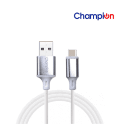 OG 2nd 2 (43) Champion USB to Type-C 3Amp Data Sync & Charging Cable PVC Metal 1M for all Smartphones, Tablets & other Type C devices (Silver)
