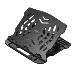 Stand Portronics My Buddy Hexa 22 Adjustable Laptop Stand with Mobile Holder Ventilated Portable Foldable Compatible for 39.62cm (15.6 inch) Laptops (Black)