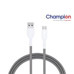 Champion USB to Type-C 3Amp Data Sync & Charging Cable TPE for all Android & USB Type-C Devices (Grey)
