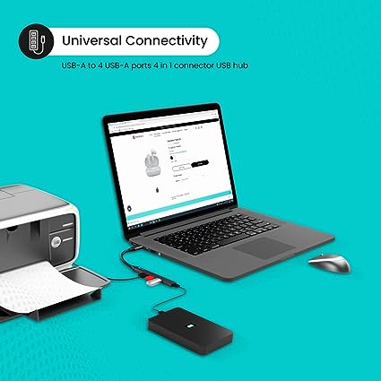 Portronics Mport 31 USB Hub (4-in-1) Multiport Adapter with 1 x USB 3.0 & 3 x USB 2.0 Ports, (Grey) - Image 5