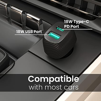Portronics Car Power 6 Car Charger with Dual USB Port for Cellular Phones (PD+QC) 38W (Black) - Image 4