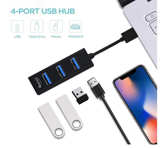 USB 3.0 Hub with 4 Ports, Hi-Speed Data Transfer, LED Indication, DC 5V Power Jack & Fuse Protection For Multi Device Connection, Plug Play Usage - Image 4