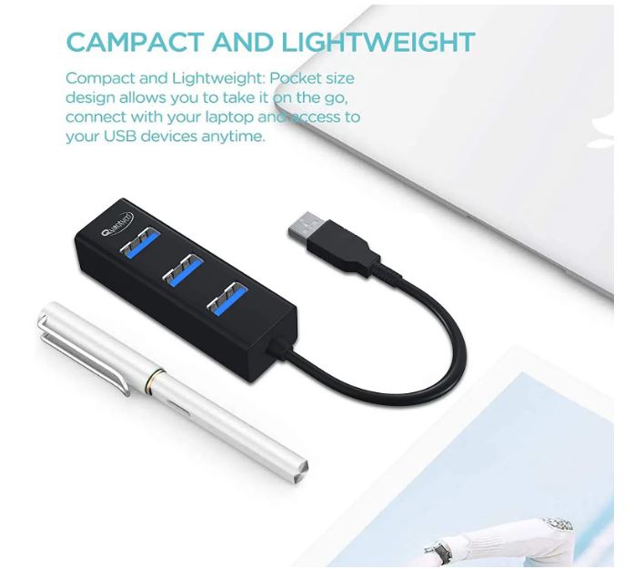 USB 3.0 Hub with 4 Ports, Hi-Speed Data Transfer, LED Indication, DC 5V Power Jack & Fuse Protection For Multi Device Connection, Plug Play Usage - Image 3