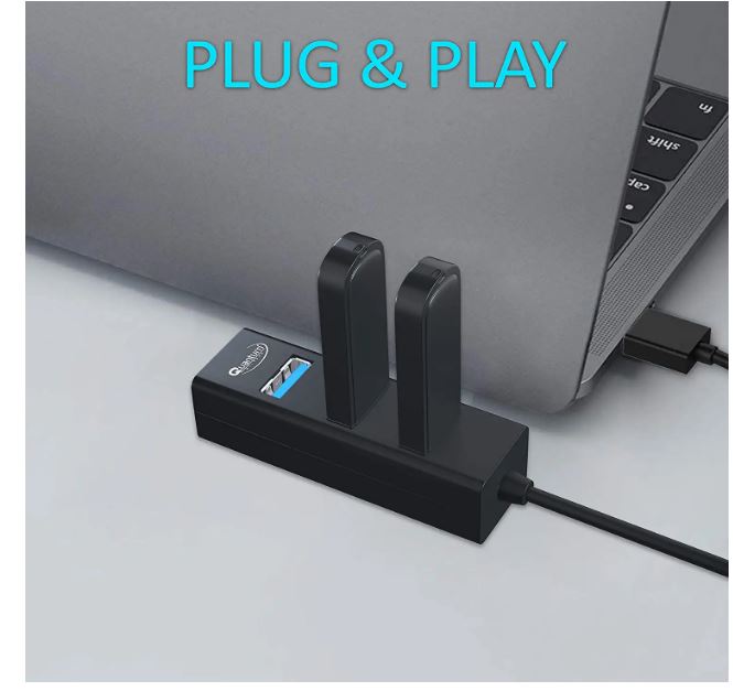 USB 3.0 Hub with 4 Ports, Hi-Speed Data Transfer, LED Indication, DC 5V Power Jack & Fuse Protection For Multi Device Connection, Plug Play Usage - Image 5