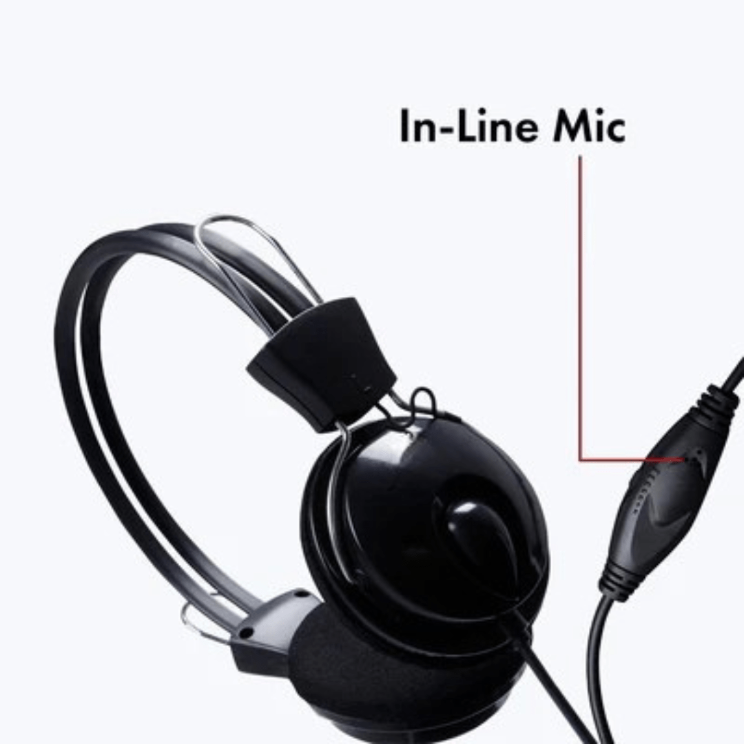 Wired Headphones (AD-302) with Mic & Volume Control ,Dual 3.5mm Jack for Audio & Microphone ,Stereo Sound, Compatible with PC, Laptop, Mac - Image 3