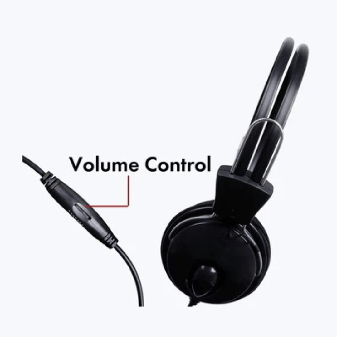 Wired Headphones (AD-302) with Mic & Volume Control ,Dual 3.5mm Jack for Audio & Microphone ,Stereo Sound, Compatible with PC, Laptop, Mac - Image 4