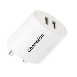 amazon (5) Champion 10.5 W 2.1 A Multiport Mobile Charger For Smartphone (White)