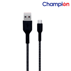 braided.png Champion USB-A to Type-C 2.4A Fast Charging Cable Braided ,Compatible with Android Phones/Tablets (Black)