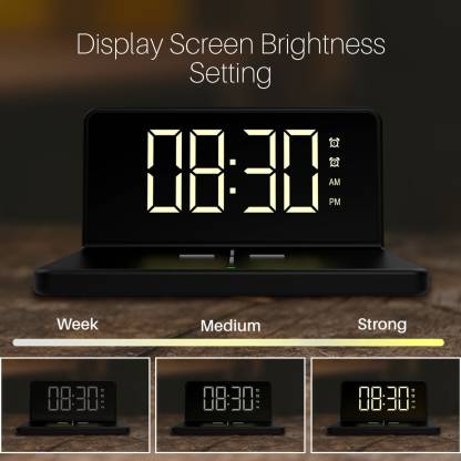 Portronics Freedom 4A Digital Alarm Clock with 15 W Fast Wireless Mobile Charger, Compatible with iPhone and Other Qi-Enabled Devices (Black) - Image 5