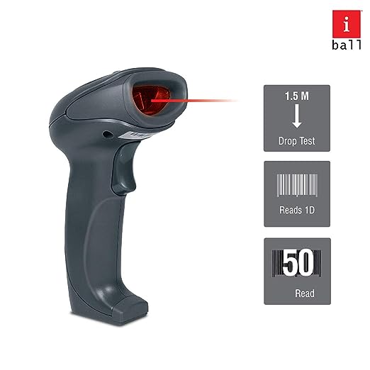 iBall WBS-650MV 2.4GHZ Wireless High-Speed 1D Barcode Scanner Reader (Grey) - Image 4