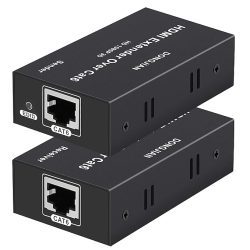 rJ 45 HDMI 4K 60M Extender Transmitter+ Receiver 60 Meters (Black)