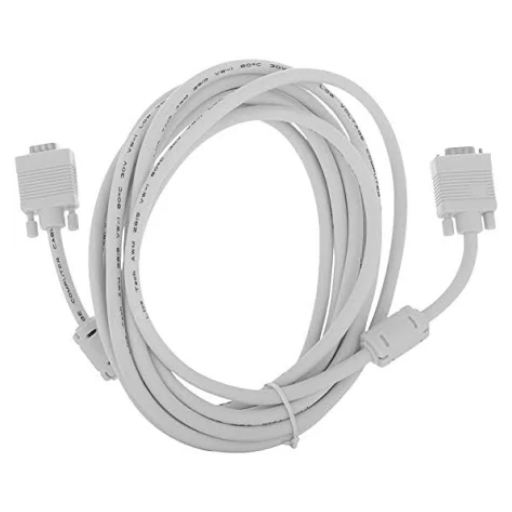 VGA Male to Male ,15-Pin Cable/Adapter for PC, Monitor, Projector, Laptop, TV, LCD/LED-5Mtr (White) - Image 4