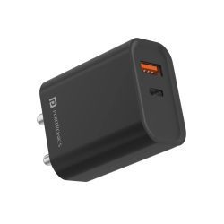 41eKbHQyNCL._SL1200_ Portronics Adapto 45 20W Mobile Charger Adapter with Dual Port (USB A + PD Type C) (Black)