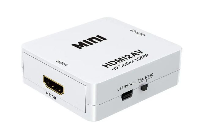 MINI HDMI2AV Up Scaler 1080P HD Video Converter (White) - Image 4