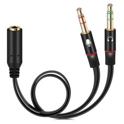 92e76745-2f21-4c0d-bbd9-8e18d4370804 Sounce Gold/Silver Plated 3.5 mm Headphone Splitter for Computer 2 Male to 1 Female 3.5mm Headphone Mic Audio