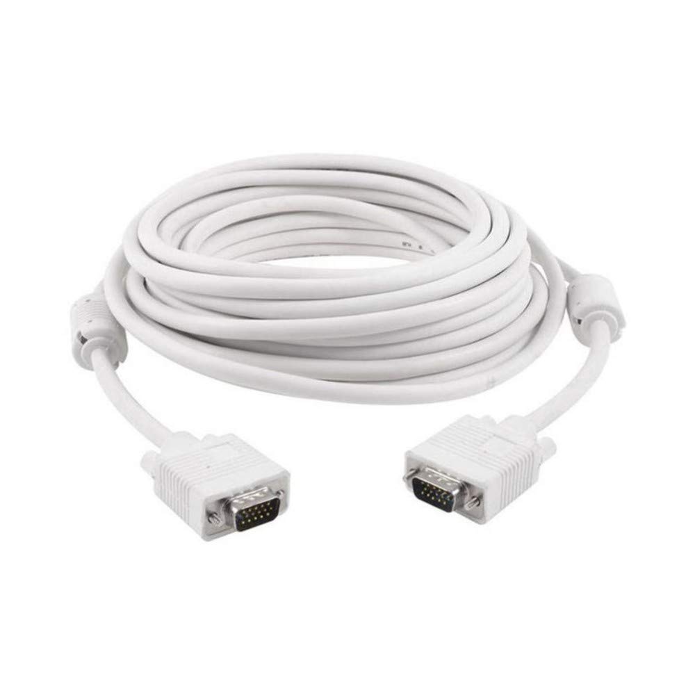 VGA Male to Male ,15-Pin Cable/Adapter for PC, Monitor, Projector, Laptop, TV, LCD/LED (White) - Image 4