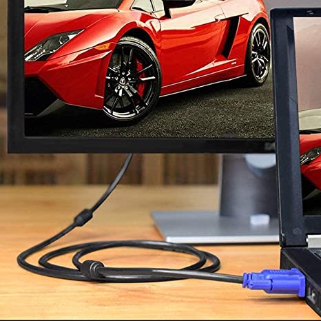 VGA to VGA TFT Cable Male to Male 15 PIN INPUT/OUTPUT (Black) - Image 5