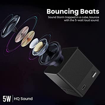 Portronics Bounce 2 5W Portable Bluetooth Speaker with in-Built FM Radio, Type C Charging Port with 5 Hrs Playback - Image 2