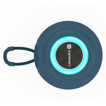 Portronics Resound 5W Bluetooth 5.3 Wireless Speaker with FM Radio, TWS Function, Multicolor LED Lights (Blue) - Image 2