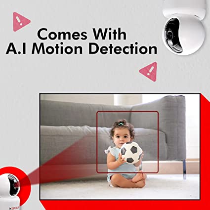 CP PLUS CP-E35A 3 MP Full HD Smart Wi-Fi CCTV 360° Pan & Tilt Motion Alert, Night Vision Camera (White) - Image 3