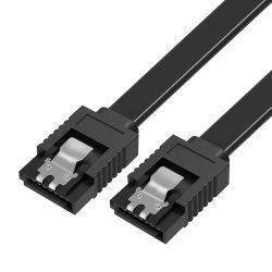 700x700 SATA 3 6.0 Gbps Data Cable Straight, with Both Side Locking Latch for HDD and SSD (Black)