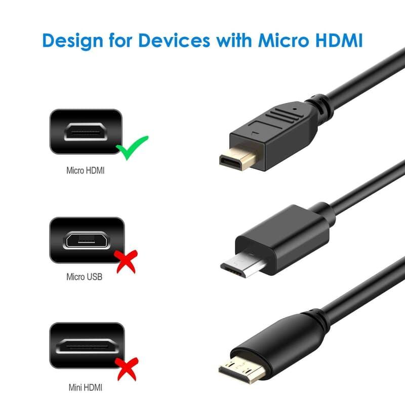 Micro HDMI to HDMI Cable 1.5 Meter (Black) - Image 3