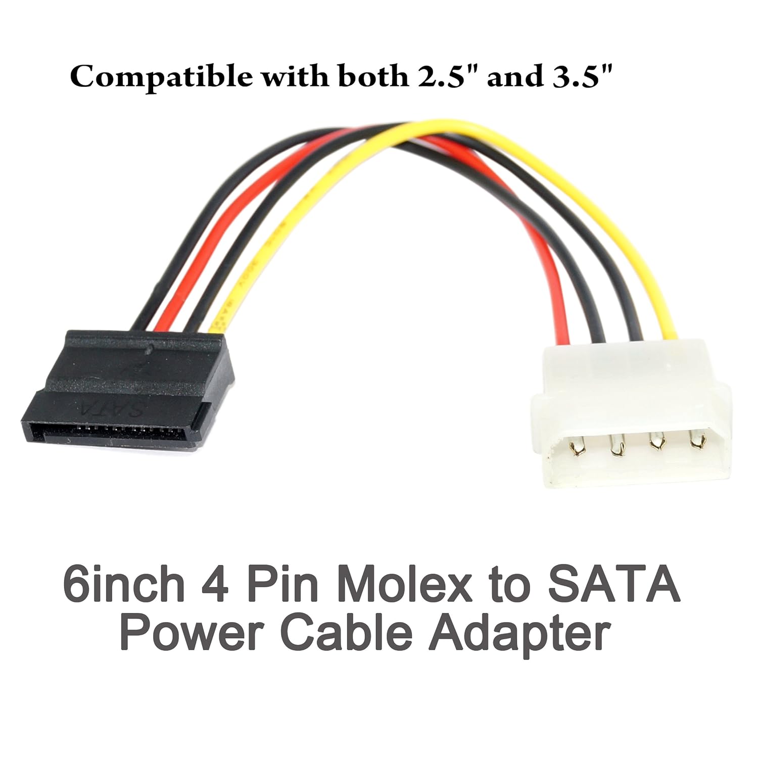 4 Pin Molex to SATA Power Cable Adapter for Internal Hard Disk Drive - Image 5