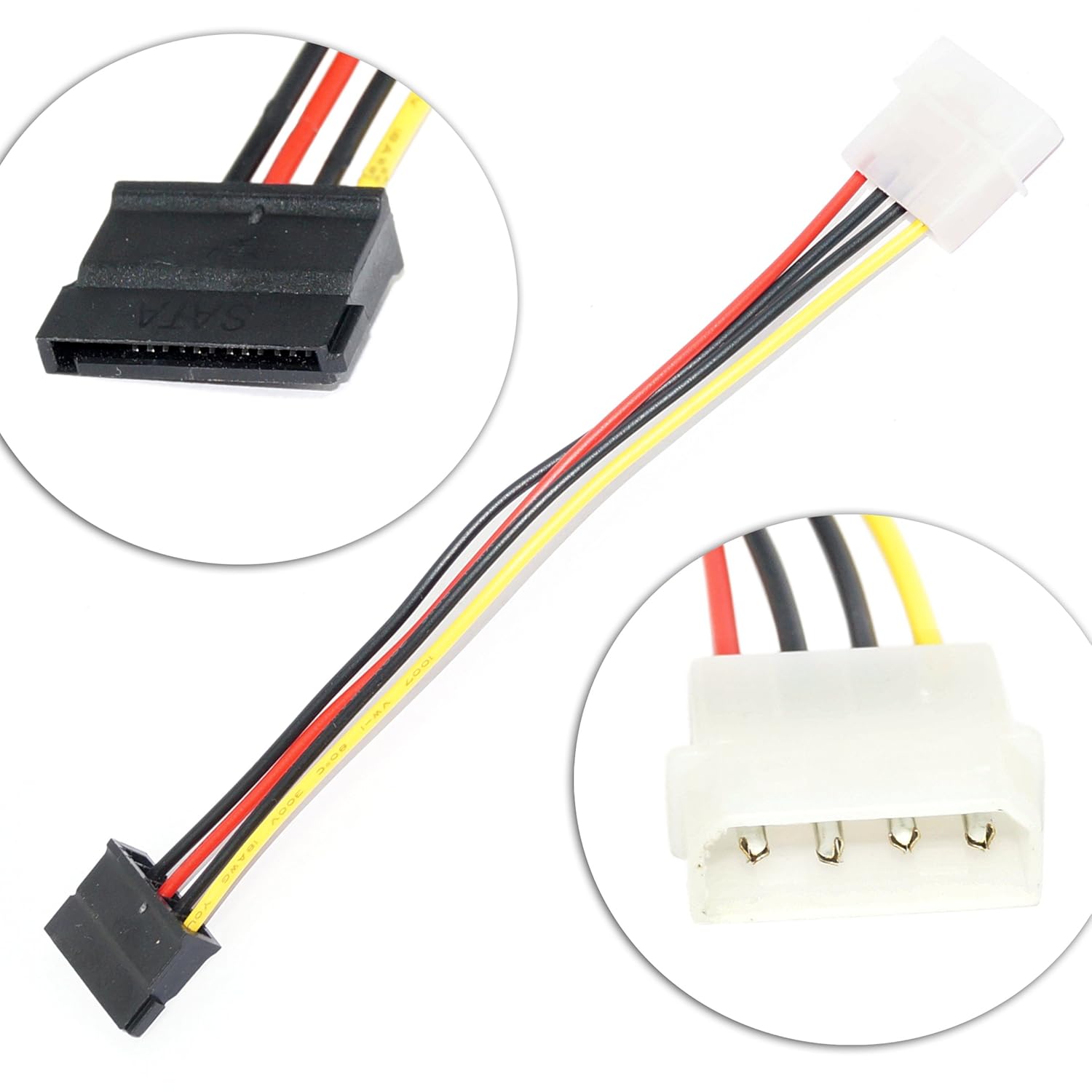 4 Pin Molex to SATA Power Cable Adapter for Internal Hard Disk Drive - Image 6