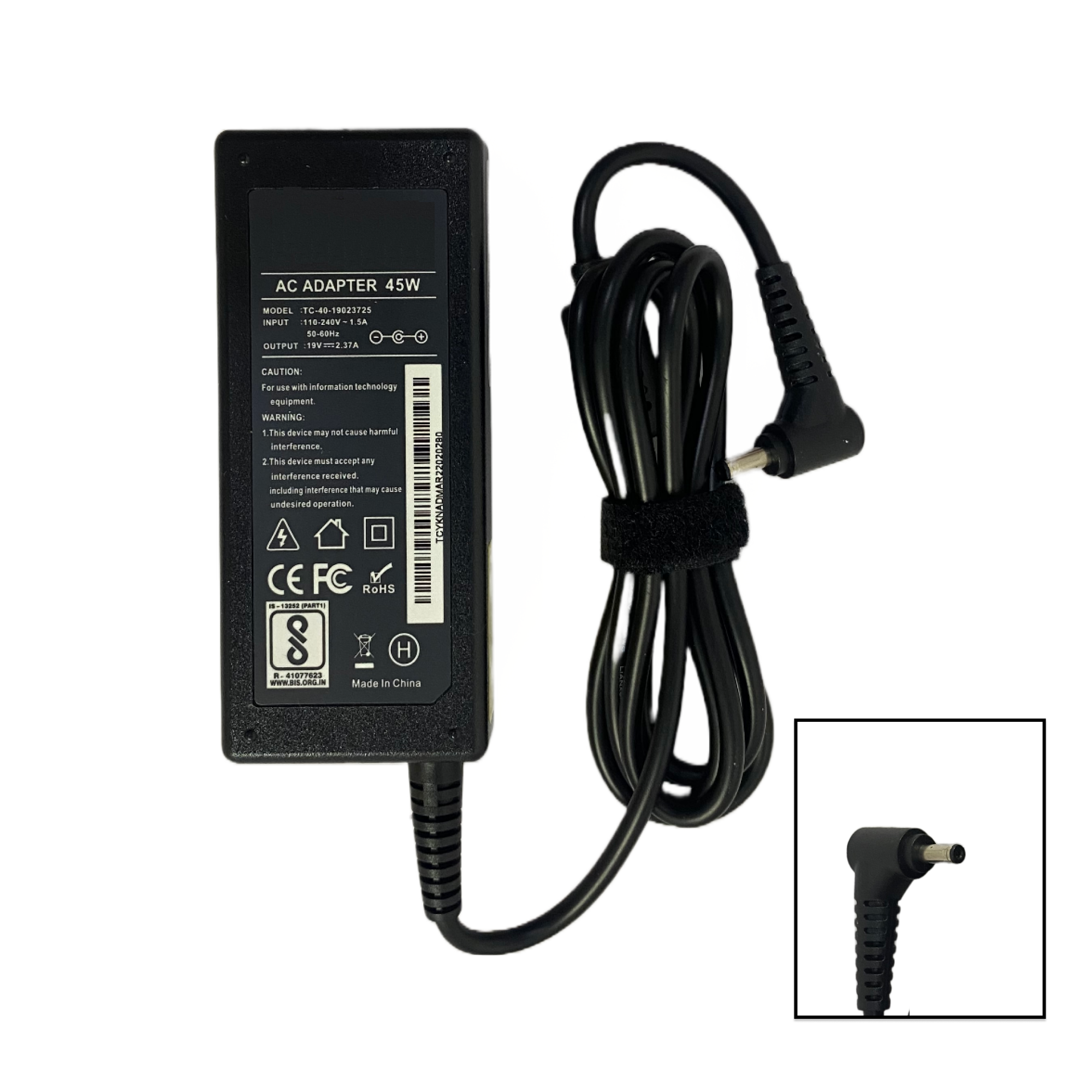 Lappy Power Laptop Adapter 45W 19V/2.37A For Asus Pin Size ( 4.0mm*1.35mm ) Compatible