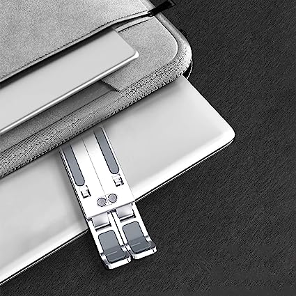 Laptop Stand with Metal Frame, Adjustable Height, Foldable, OverHeating Protection for Laptops & MacBooks (Grey) - Image 4