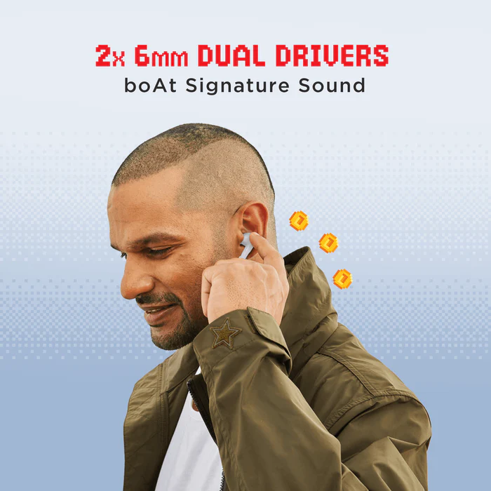 boAt Airdopes 191G Truly Wireless in Ear Earbuds with Mic, Beast Mode for Gaming, 2x6mm Dual Drivers - Image 3