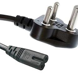 3 Pin Power Cable Cord for 2 Pin Laptop Adapter/Camera/Printer/Adapter/Charger ,1.5 Meter (Black)