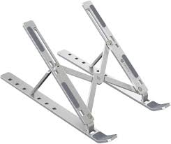 download Laptop Stand with Metal Frame, Adjustable Height, Foldable, OverHeating Protection for Laptops & MacBooks (Grey)