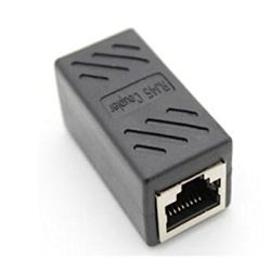 W1 RJ45 Female-to-Female LAN Connector Ethernet Network Cable Extension Couple Joiner Charging Adapter (Black)