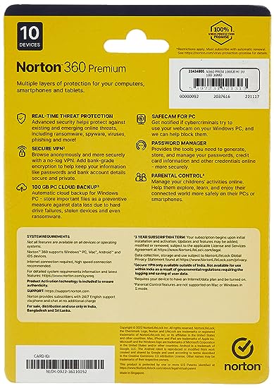 Norton 360 Premium|10 Users 3 Years|Total Security for PC, Mac, Android or iOS, PC Cloud Back Up - Image 2