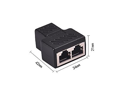 RJ45 Splitter Connectors Adapter 1X2 Ethernet Splitter Coupler Double Socket Hub Interface For Personal Computer, Laptop (Black) - Image 5