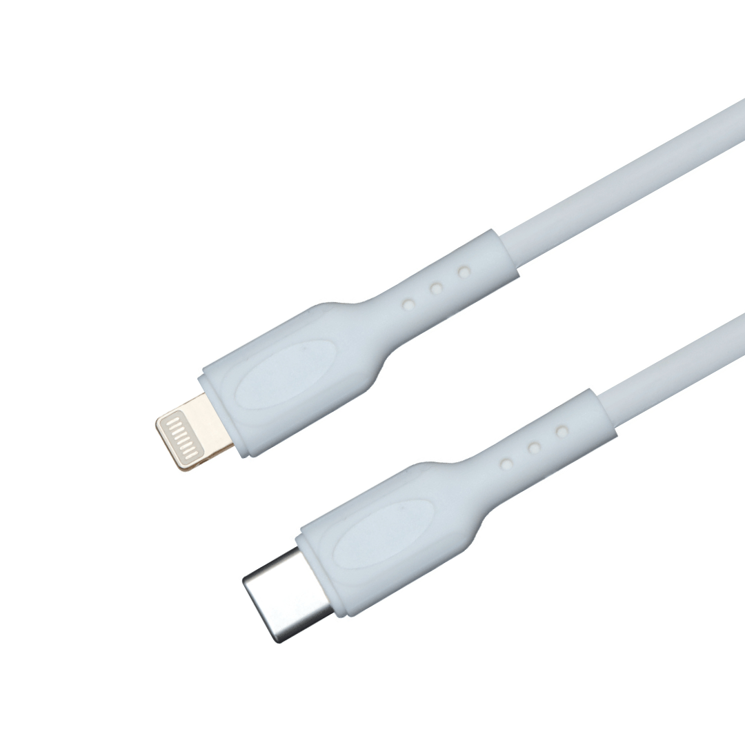 Champion Type-C to iPhone PD 27W Data Sync & Fast Charging Cable PVC for all Apple & Lightning Port Devices (White) - Image 2