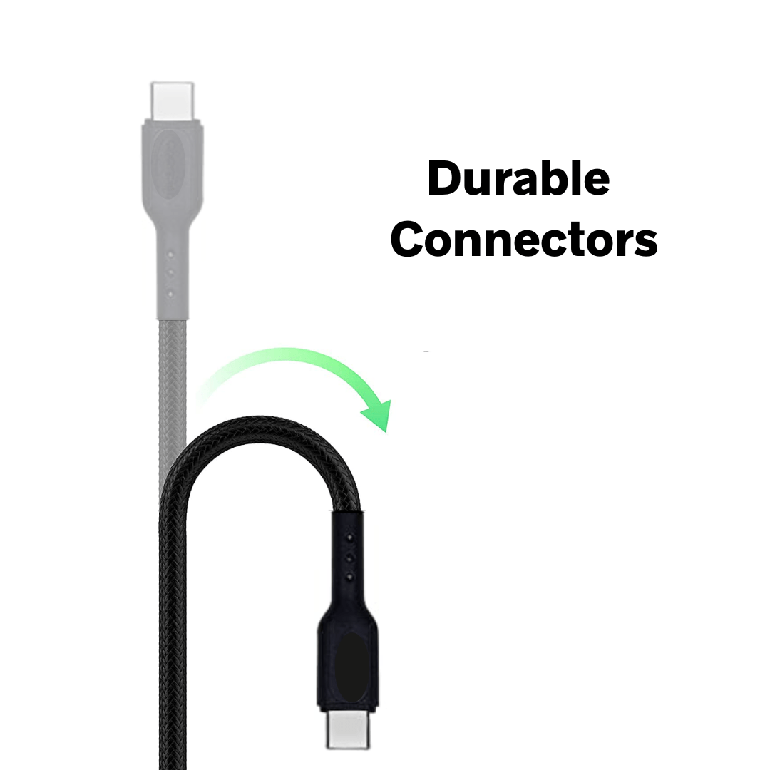 Champion Type-C to C 35W PD Data Sync & Fast Charging Cable Braided for Compatible with Mobiles Phones, Tablets, Power Banks & Type-C Devices (Black) - Image 2
