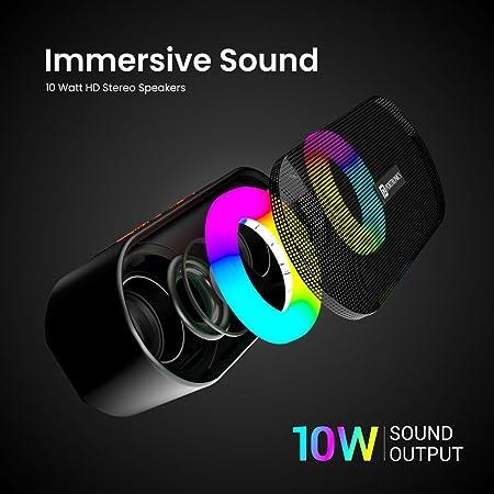 Portronics Pixel 3 10W Portable Wireless Bluetooth Speaker, Upto 7Hour Playtime, TWS Connectivity,(Black) - Image 2