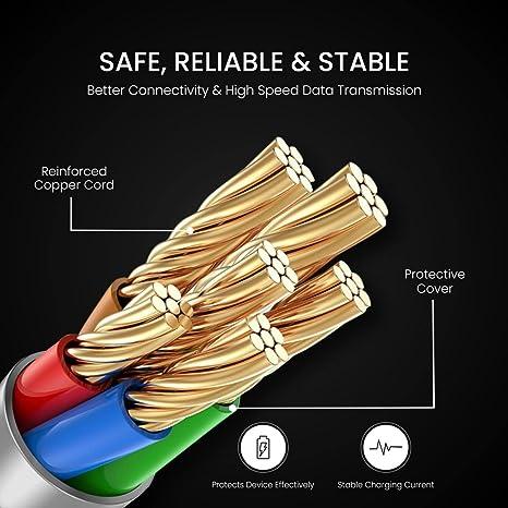 Portronics Konnect B+ 8 Pin Usb Cable 3.0 Amp Output with Charge & Data Sync with 1 Meter - Image 3