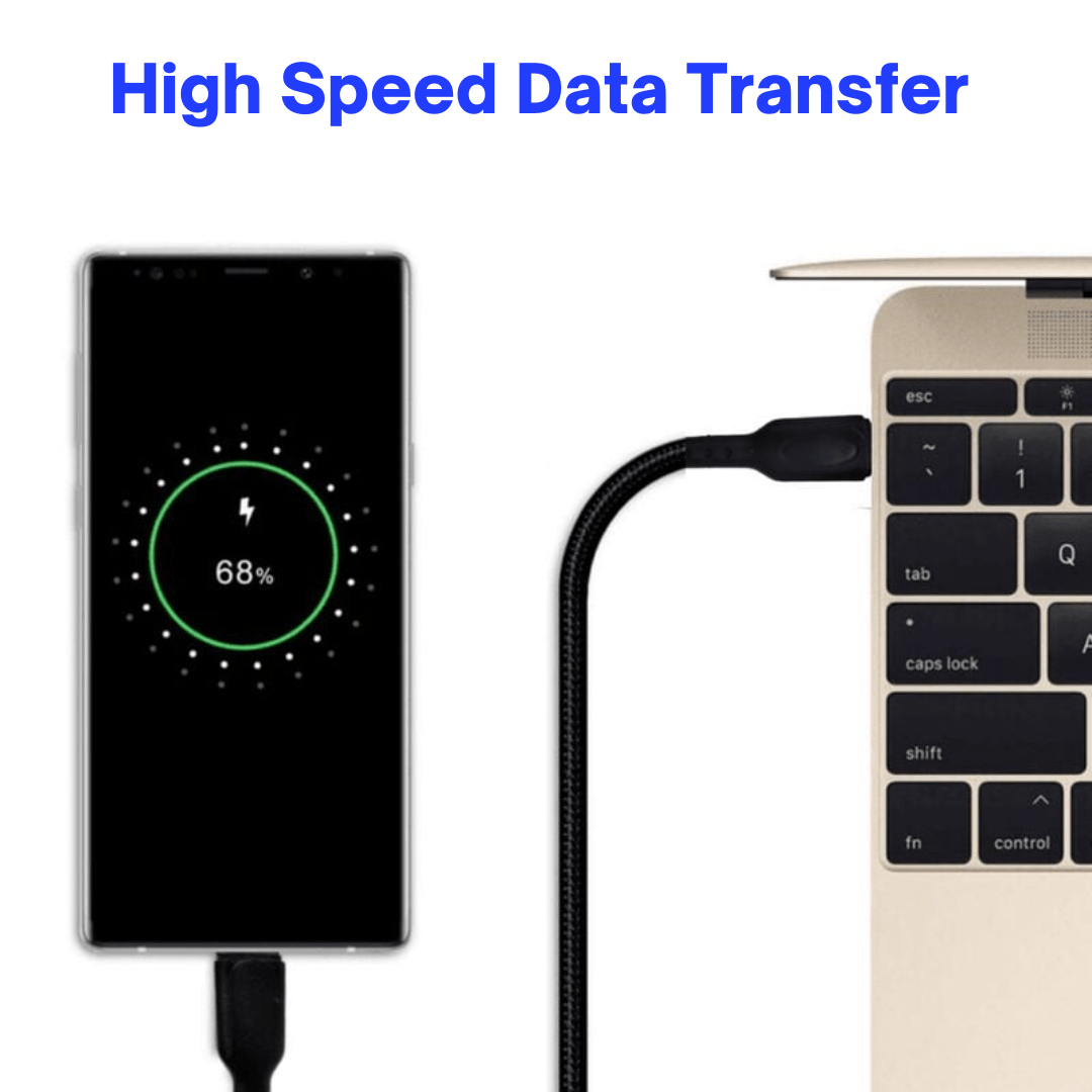 Champion Type-C to C 35W PD Data Sync & Fast Charging Cable Braided for Compatible with Mobiles Phones, Tablets, Power Banks & Type-C Devices (Black) - Image 5