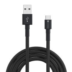 W1 Portronics Konnect B Type C Cable with 3.0A Output, Nylon Braided, Fast Data Sync, Tangle Resistant 1M