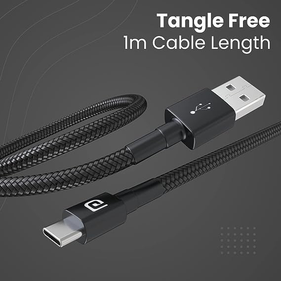 Portronics Konnect B Type C Cable with 3.0A Output, Nylon Braided, Fast Data Sync, Tangle Resistant 1M - Image 4