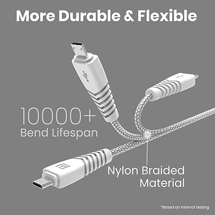 Portronics Konnect B Nylon Braided Micro USB Cable with PVC Heads, 3.0A Fast Charging & Data Sync for Smartphones ,Tablets , Laptops - Image 4