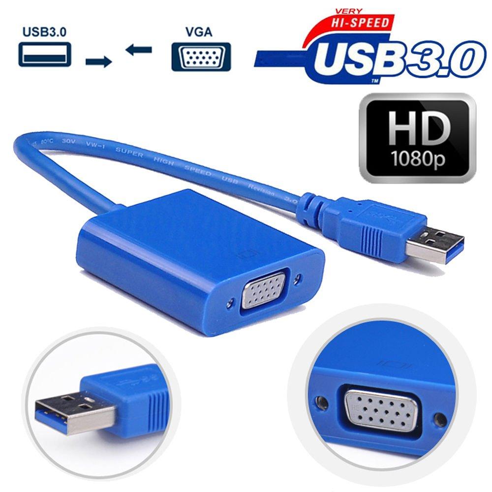 USB 3.0 to VGA Multi-display video converter External Cable Adapter for Windows 7/8 (Blue/Black) - Image 4