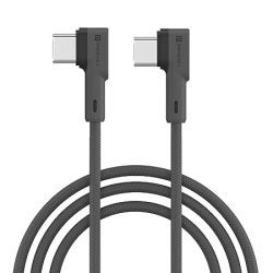 W4 Portronics Konnect L 60W PD Type C to Type C Mobile Charging Cable, 1.2M, Fast Data Sync, Tangle Resistant, TPE+Nylon Braided (Grey)